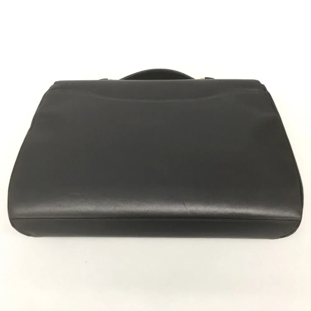 Cartier Panthere Brief Case Bag Leather Gold Hardware Black
